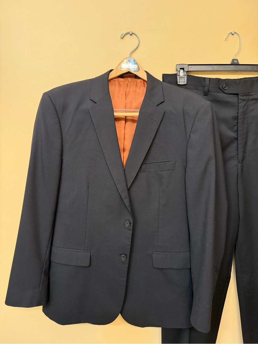 Jos. A. Bank Black Men’s Two-Piece Suit with Contrasting Lining